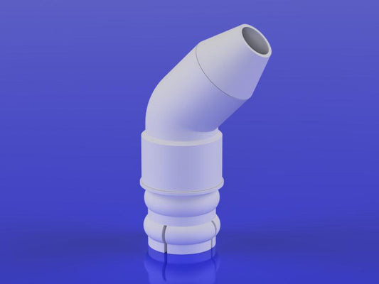 Directional nozzle - 15 degree bend, Push in connection.