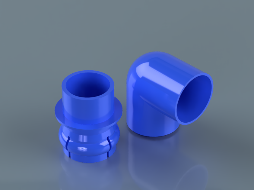 Return water insert and 90 degree bend. Push in connection.