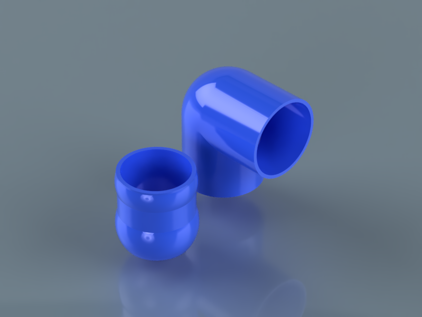 Return water insert and 90 degree bend. Screw on connection.