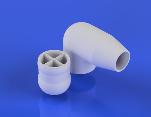 Directional nozzle - 90 degree Bend. Screw on connection.