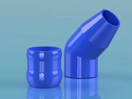 Screw on directional nozzle 15 degree bend 